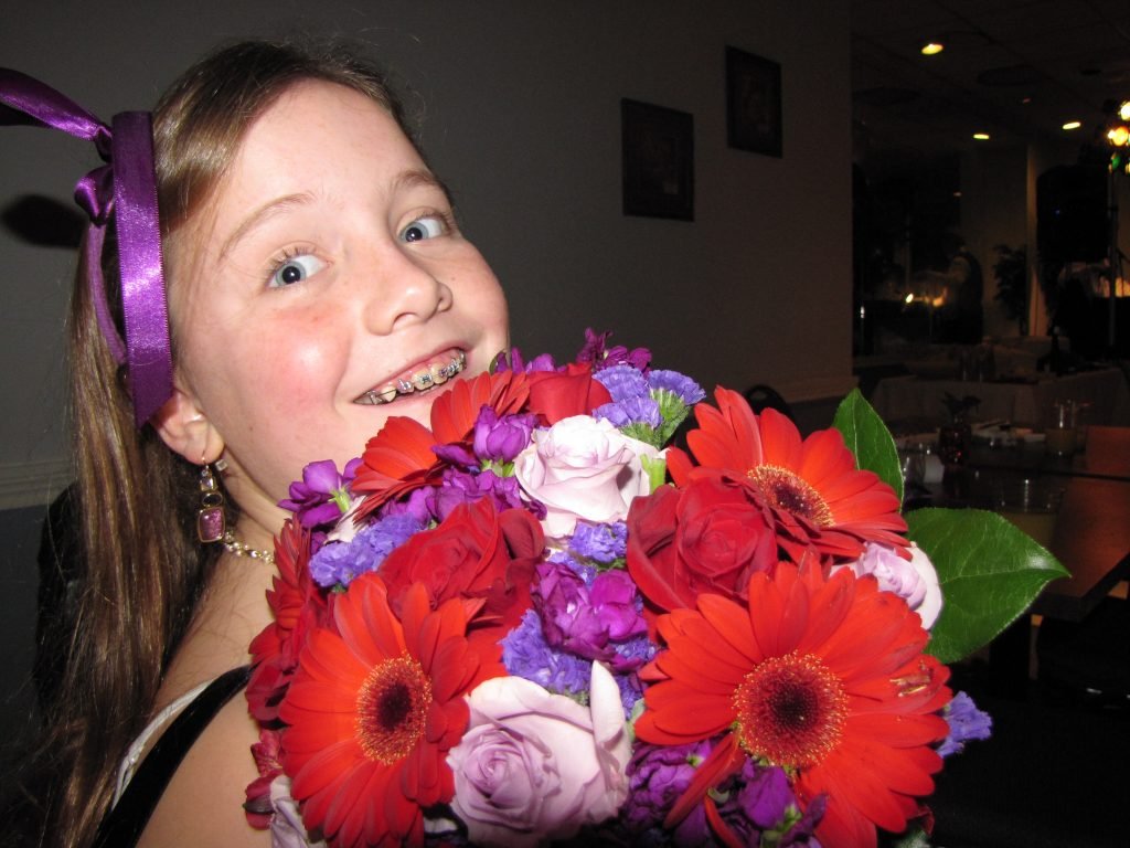 Mary Claire with a Bouquet of Flowers
