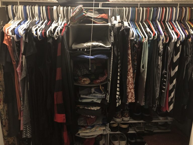 Photo of a closet of clothes
